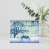 Blue Equestrian Wedding RSVP Karte (Stehend Vorderseite)