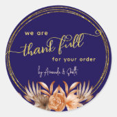 Blue Erntedank Business Aufkleber für Kunden (Vorderseite)