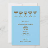 Blue Espresso Martini Bachelorette w/QR Code Einladung (Vorderseite)