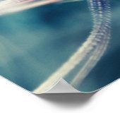 Blue Ethereal Dandalion Macro Poster (Ecke)