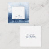 Blue Ethereal Watercolor Earring Display Card Quadratische Visitenkarte (Vorne/Hinten)