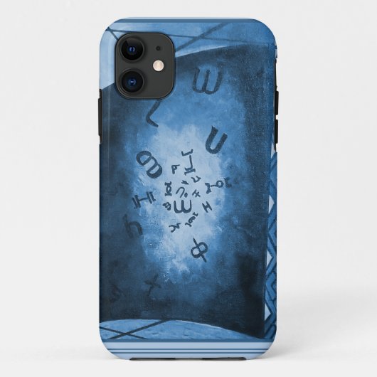 Blue Ethiopian Letters Art Case-Mate iPhone Hülle (Rückseite)