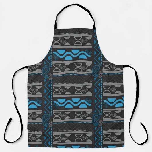 Blue Ethnic Aztec Schürze (Vorderseite)