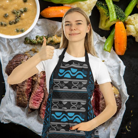 Blue Ethnic Aztec Schürze