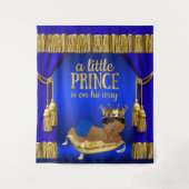 Blue Ethnic Prince Baby Dusche Hintergrund Wandteppich (Vorderseite)