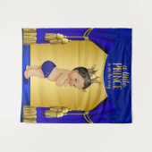 Blue Ethnic Prince Baby Dusche Hintergrund Wandteppich (Vorderseite (Horizontal))