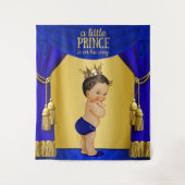 Blue Ethnic Prince Baby Dusche Hintergrund Wandteppich (Vorderseite)