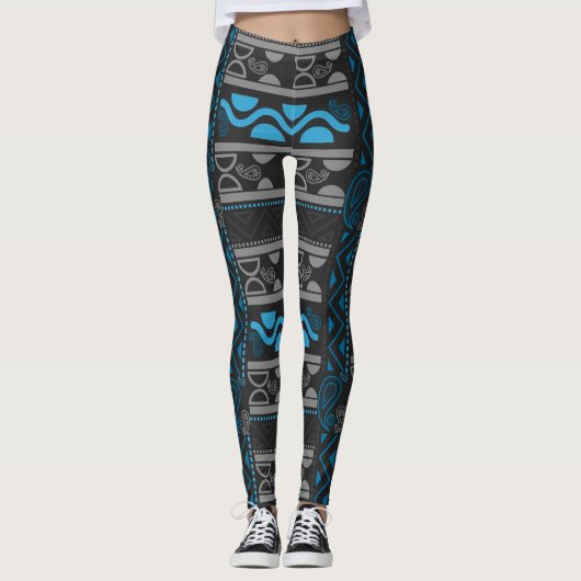 Blue Ethtec aztec Leggings (Vorderseite)