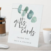 Blue Eucalyptus Blätter gibt Kartenschrift Sockelschild (In Situ)