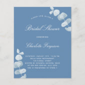 Blue eucalyptus bridal shower budget invitation (Vorderseite)