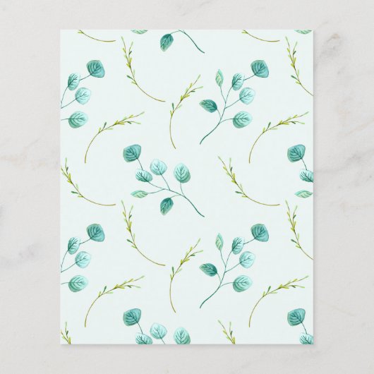 Blue Eucalyptus Personal oder Business Stationery (Rückseite)