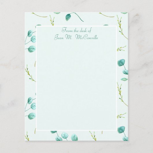 Blue Eucalyptus Personal oder Business Stationery (Vorderseite)