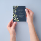 Blue Eucalyptus QR Code Einladung zum Hochzeitsfei Flyer (Gruppe)