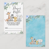 Blue Eucalyptus Safari Baby Duschdusche Windelwann Visitenkarte (Vorne/Hinten)