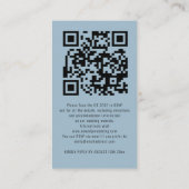 Blue Eucalyptus Script QR Code Wedding RSVP Begleitkarte (Rückseite)