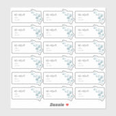 Blue Eucalyptus Sprig Guest Address Labels (Blatt)