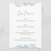 Blue Eucalyptus Wedding Bar Menu Sign (Vorderseite)