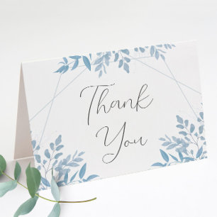 Blue Eucalyptus Wedding Folded Thank You Cards Dankeskarte