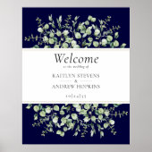 Blue Eucalyptus Wedding Welcome Poster (Vorne)