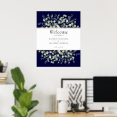 Blue Eucalyptus Wedding Welcome Poster (Heimbüro)