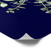 Blue Eucalyptus Wedding Welcome Poster (Ecke)