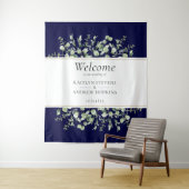 Blue Eucalyptus Wedding Welcome Wandteppich (Beispiel)