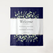 Blue Eucalyptus Wedding Welcome Wandteppich (Vorderseite)