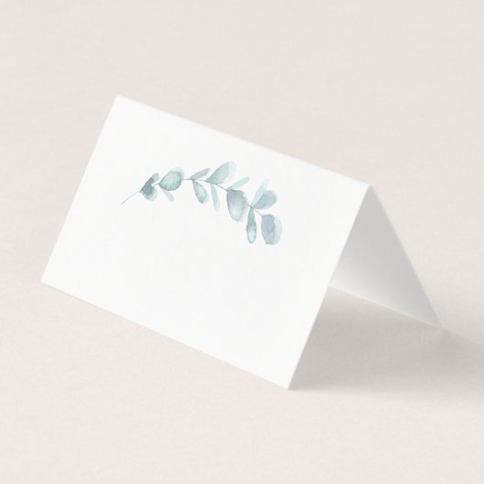 Blue Eucalyptus Zelt Cards | Hochzeitsplatzkarten (Rückseite)