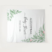 Blue Eukalyptus Greenery Baby Dusche Hintergrund Wandteppich (Vorderseite (Horizontal))