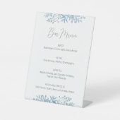 Blue Eukalyptus Wedding Bar Menu Pedestal Sign Sockelschild (Vorderseite)