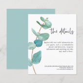 Blue Eukalyptus Wedding Informationen (Vorne/Hinten)