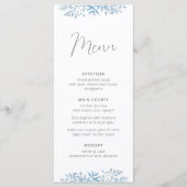 Blue Eukalyptus Wedding Reception Menu Menükarte (Vorderseite)