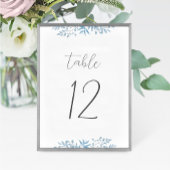 Blue Eukalyptus Wedding Tischnummer Card