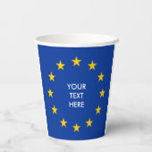 Blue European Gewerkschaft Flag Custom Paper Cups Pappbecher (Rückseite)