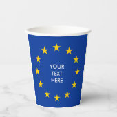 Blue European Gewerkschaft Flag Custom Paper Cups Pappbecher (Vorderseite)