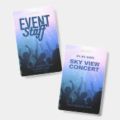 Blue Event Abzeichen für Konzerte oder Festivals Ausweis (Vorder- & Rückseite)