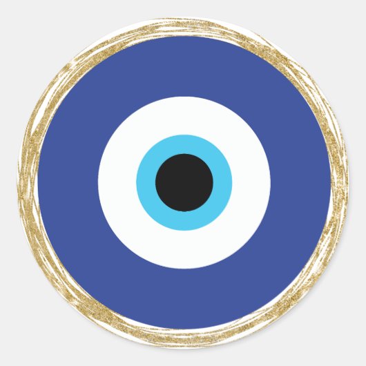 Blue Evil Eye Ästhetik Sticker (Vorderseite)
