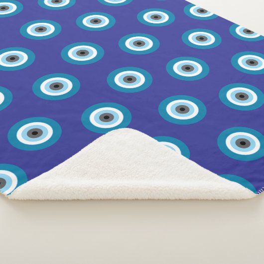 Blue Evil Eye Blanket Sherpadecke (3/4)