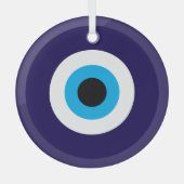 Blue Evil Eye Glas Weihnachtsschmuck (Vorderseite)