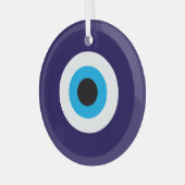 Blue Evil Eye Glas Weihnachtsschmuck (Vorderseite links)