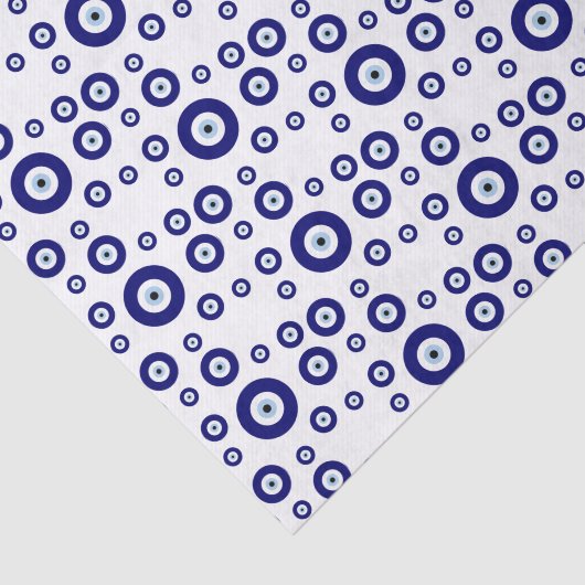 Blue Evil Eye Good luck & Protection Symbol Seidenpapier (Ausschnitt)