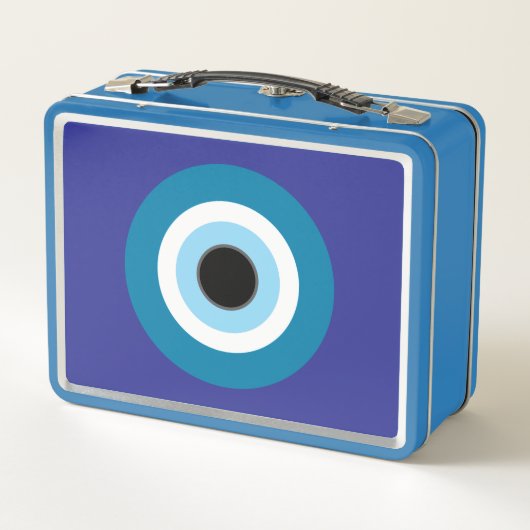 Blue Evil Eye Metal Lunchbox (Rückseite)