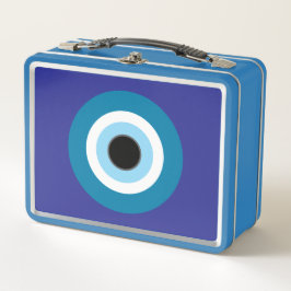 Blue Evil Eye Metal Lunchbox
