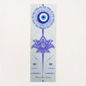 Blue Evil Eye No Bad Vibes Mandala Muster Yogamatte (Vorderseite)