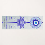 Blue Evil Eye No Bad Vibes Mandala Muster Yogamatte (Vorderseite (Horizontal))
