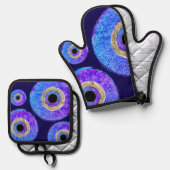 Blue Evil eye protection  Ofenhandschuh & Topflappen-Set (Vorderseite/Rückseite)