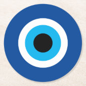 Blue Evil Eye Rundpapier Drink Coaster für Party Runder Pappuntersetzer (Vorderseite)