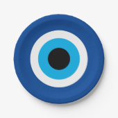 Blue Evil Eye Rundpapier Teller für Hochzeitsfeier (Vorderseite)