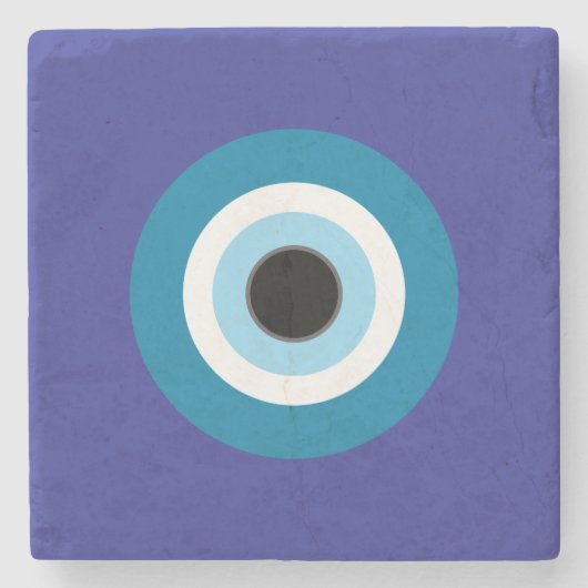 Blue Evil Eye Stone Untersetzer (Vorderseite)
