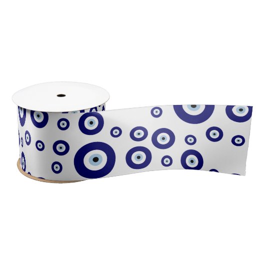 Blue Evil Eye Viel Glück & Protection Pattern Satinband (Spule)